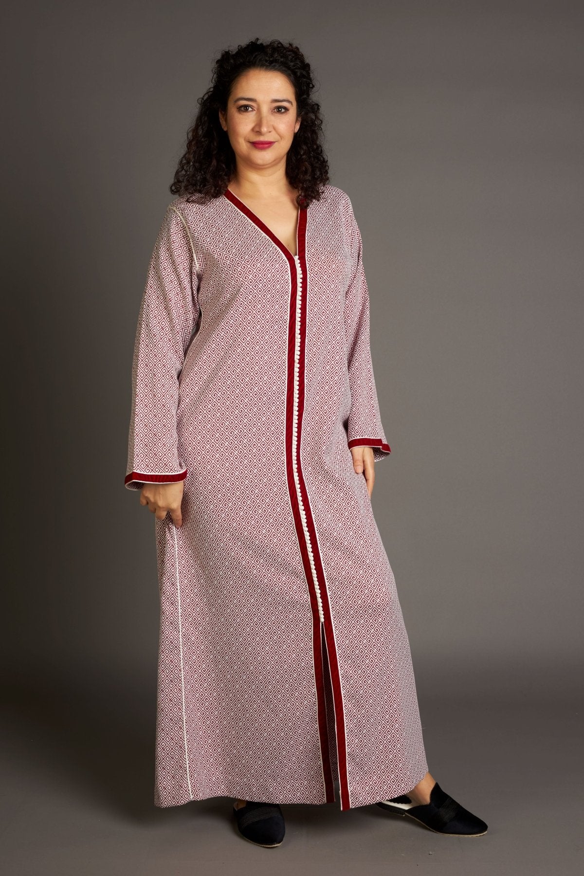 Caftan Bordeaux - Wit - INESINO