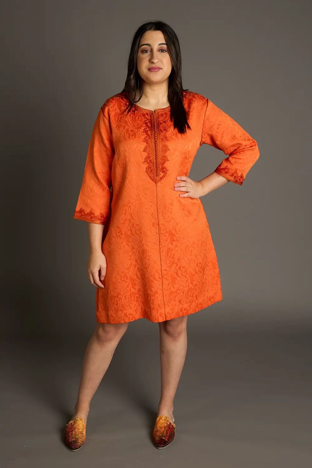 Caftan Kort Oranje - INESINO